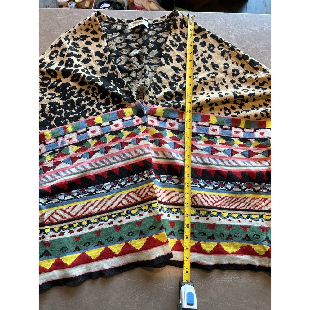 Aldomartins Women's Cardigan Medium Leopard And Western Combo Print - Picture 2 of 10